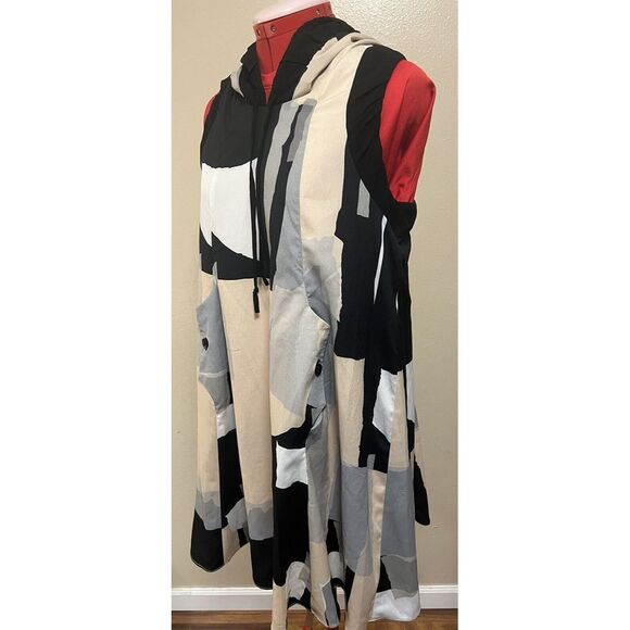 Anthropologie Twinkle by Wenlan Graphic Print Hoodie Dress Mini Sz 2 Sleeveless - Picture 3 of 16